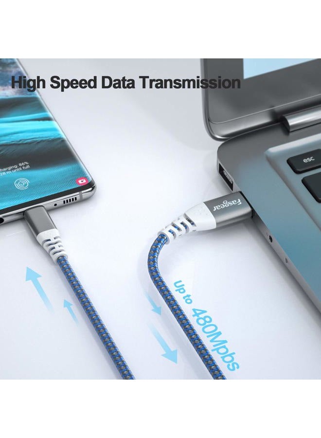 Fasgear 5m USB C Cable, 2-Pack 16.5ft Super Long Fast Charging USB 2.0 Type-C Cords Quick Charger Compatible for Galaxy S9/S10 Plus/S20 Ultra/Note 8,Pixel 4 XL, LG V30, Switch (Black&Blue) - Image 4